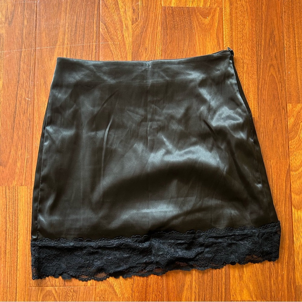 Princess Polly Satin, lace lined Skirt